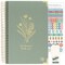 bloom daily planners 2025 Hard Cover Planner, 5.5" x 8.25", Green Linen